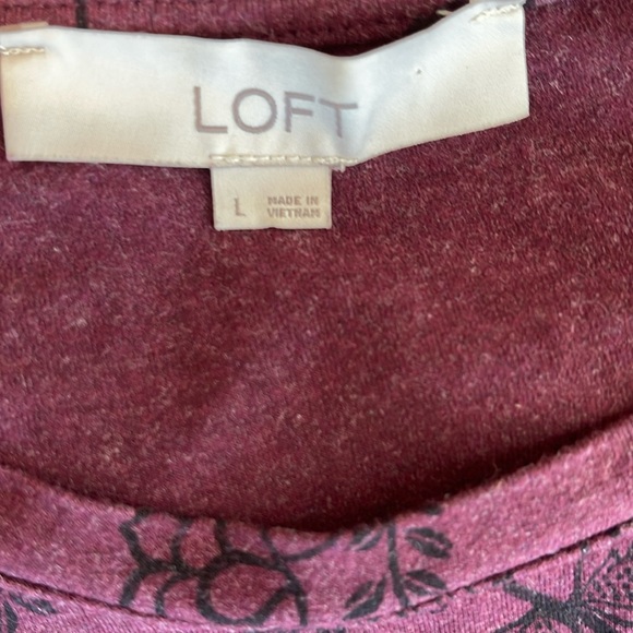 {Loft} Plum Floral Knit Tank Dress - Picture 5 of 8